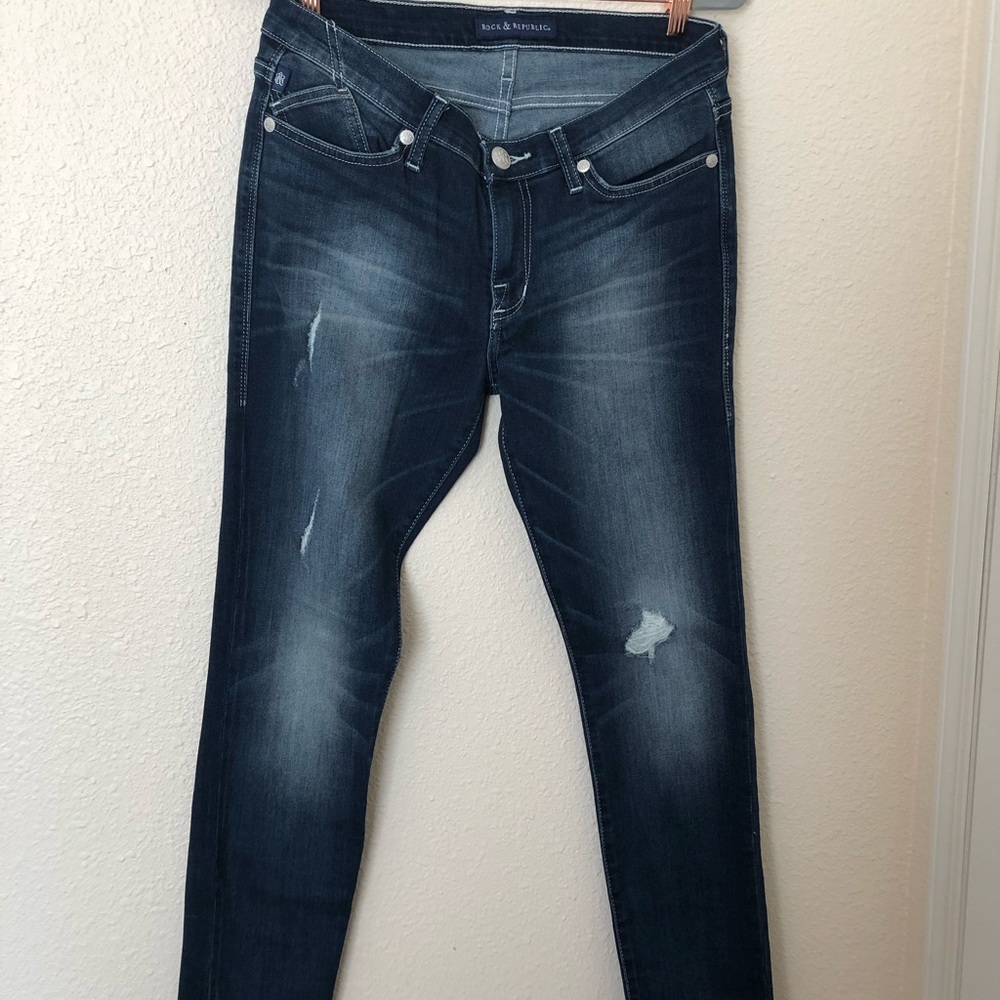 Rock & Republic Distressed Womens Jegging Size 10